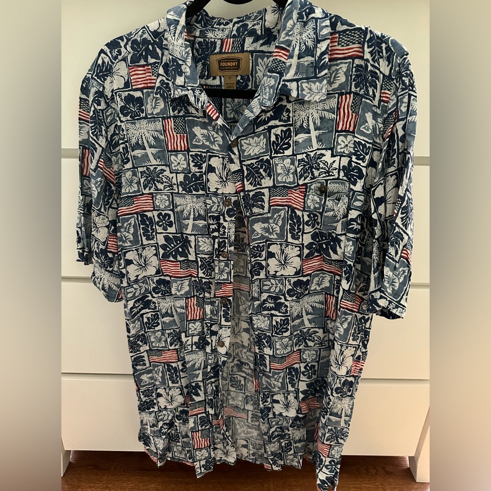 Patriotic Short Sleeve Button Down